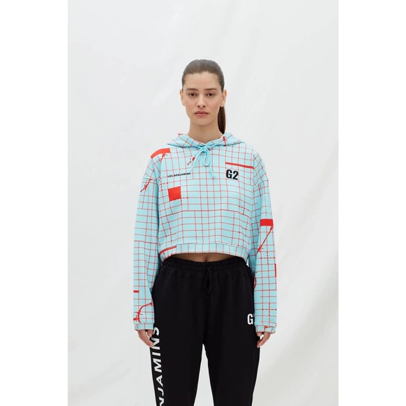 Les Benjamins G2 x LB Light Blue Cropped Hoodie $175 size S - Picture 1 of 11